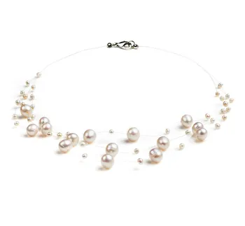 PearlsOnly - Blissホワイト6 - 7 mm淡水養殖パールネックレス ホワイト PearlsOnly - Bliss White 6-7mm A Quality Freshwater Cultured Pearl